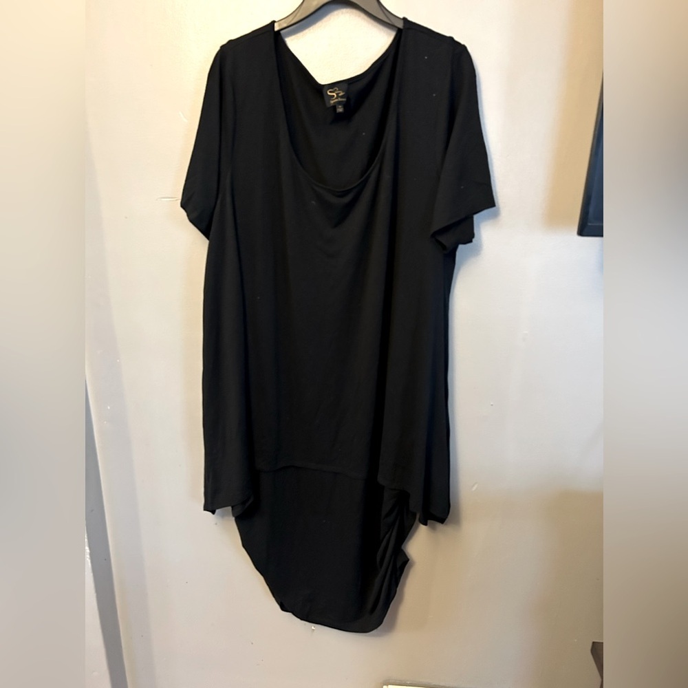 Serena Williams dress - black short sleeve 2 layered casual
